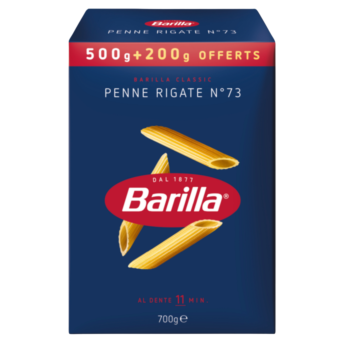Pâtes Barilla Penne 500g+200g