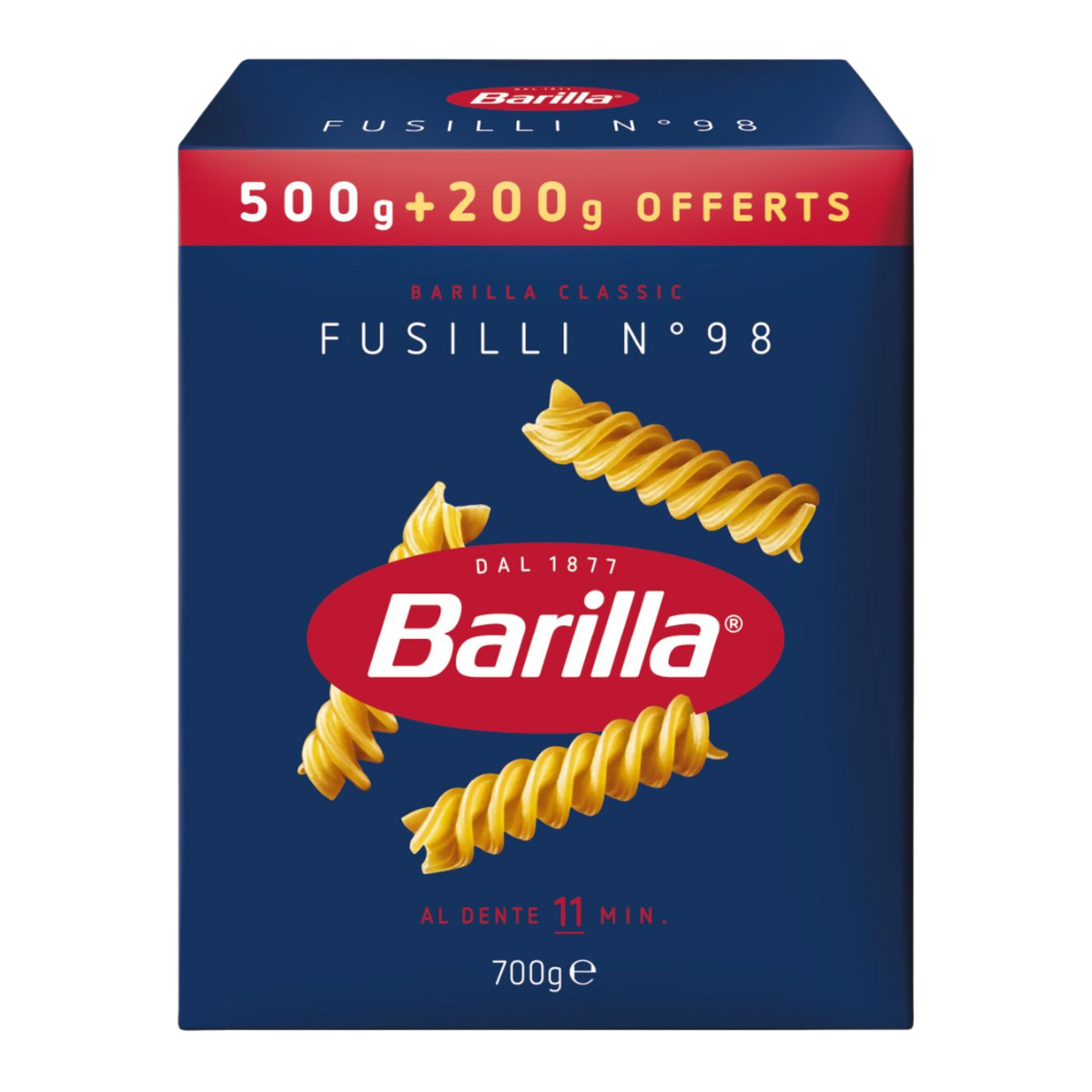 Pâtes Barilla Fusilli 500g+200g