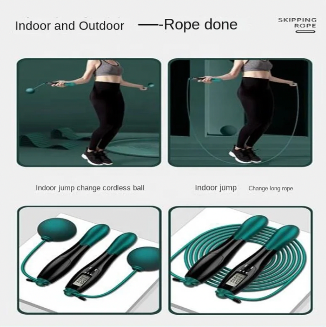 Corde à sauter sans fil portable avec balle et ULde rechange de 2.8m, électronique intelligente, numérique, perte de poids, cordes pour diabétiques, équipement de fitness.